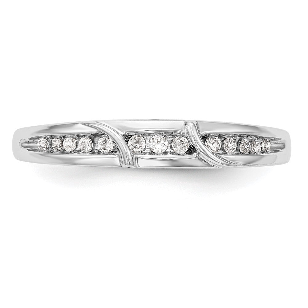 14K Weißgold Damen-Trauring-Set mit natürlichen Diamanten, komplett, 3-teilig