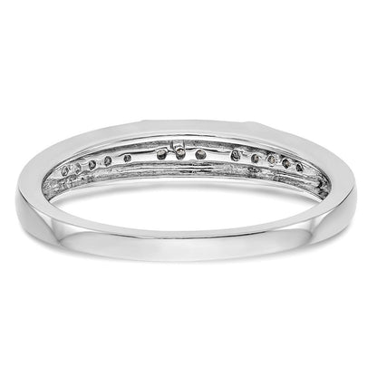 14K Weißgold Damen-Trauring-Set mit natürlichen Diamanten, komplett, 3-teilig