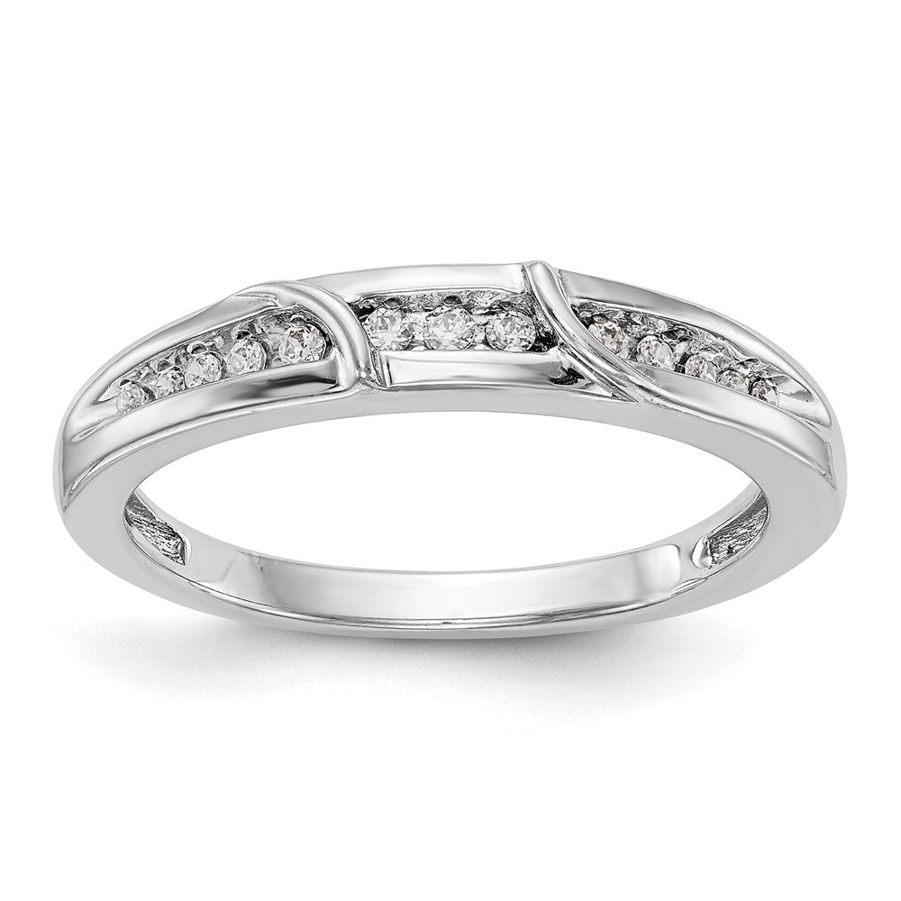 14K Weißgold Damen-Trauring-Set mit natürlichen Diamanten, komplett, 3-teilig
