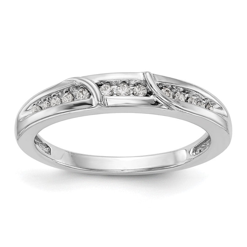 14K Weißgold Damen-Trauring-Set mit natürlichen Diamanten, komplett, 3-teilig