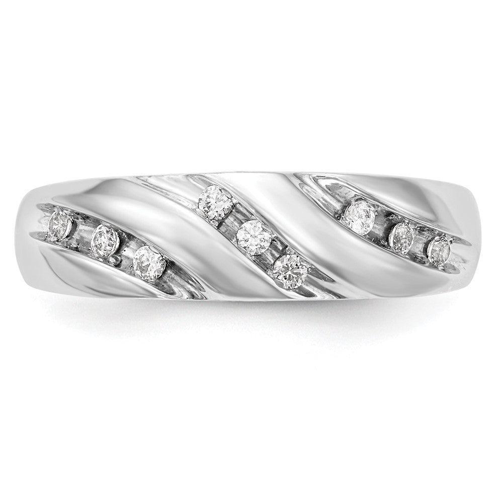 14K Weißgold Damen-Trauring-Set mit natürlichen Diamanten, 3-teilig
