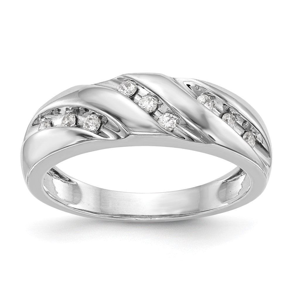 14K Weißgold Damen-Trauring-Set mit natürlichen Diamanten, 3-teilig
