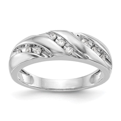 14K Weißgold Damen-Trauring-Set mit natürlichen Diamanten, 3-teilig