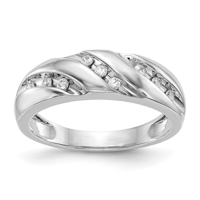 14K Weißgold Trauring-Set für Damen mit natürlichen Diamanten, 3-teilig