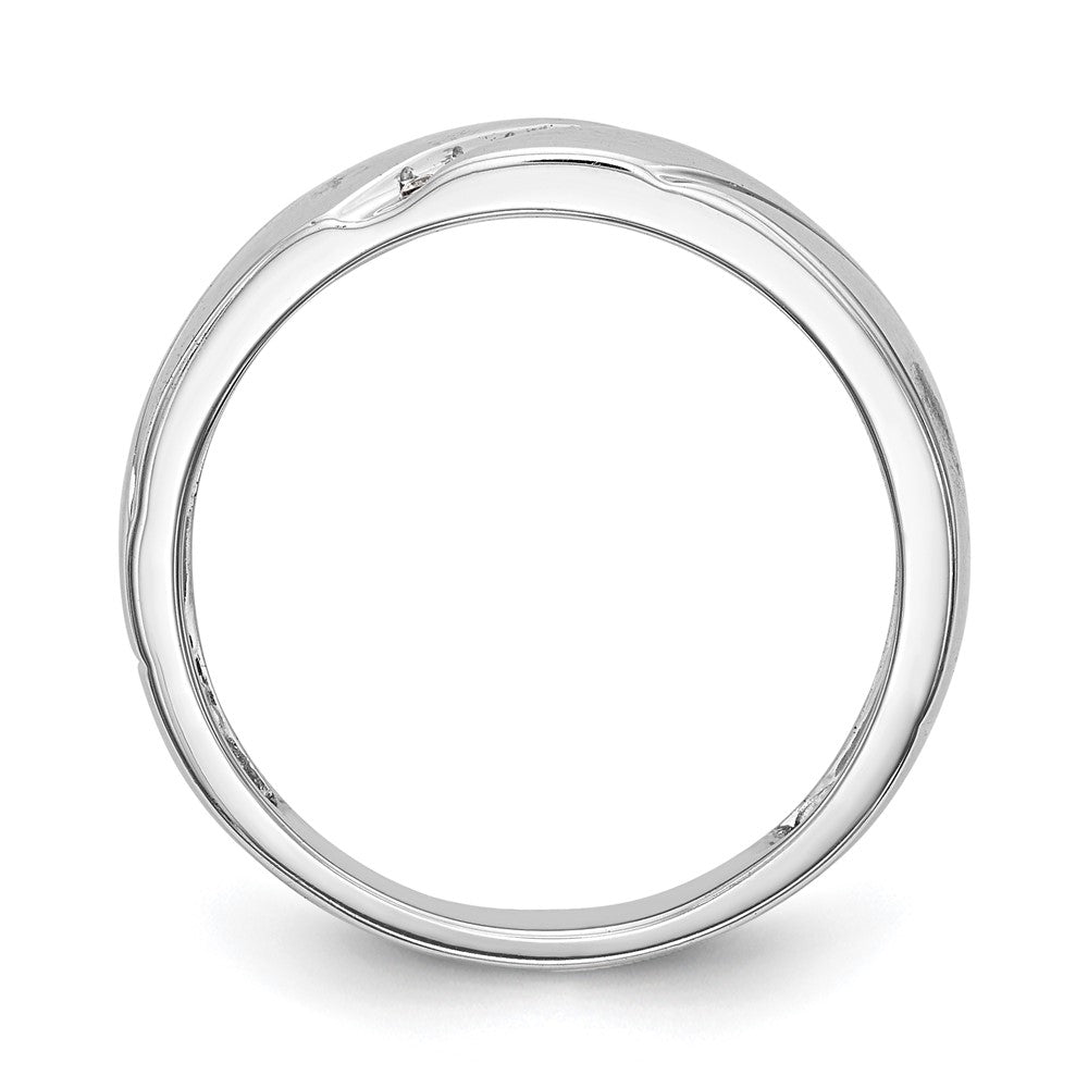 14K Weißgold Trio Herren-Ehering mit im Labor gezüchteten Diamanten VS/SI+ G+