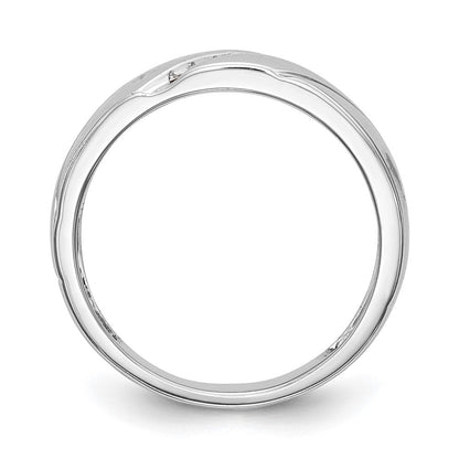 14K Weißgold Trio Herren-Ehering mit im Labor gezüchteten Diamanten VS/SI+ G+