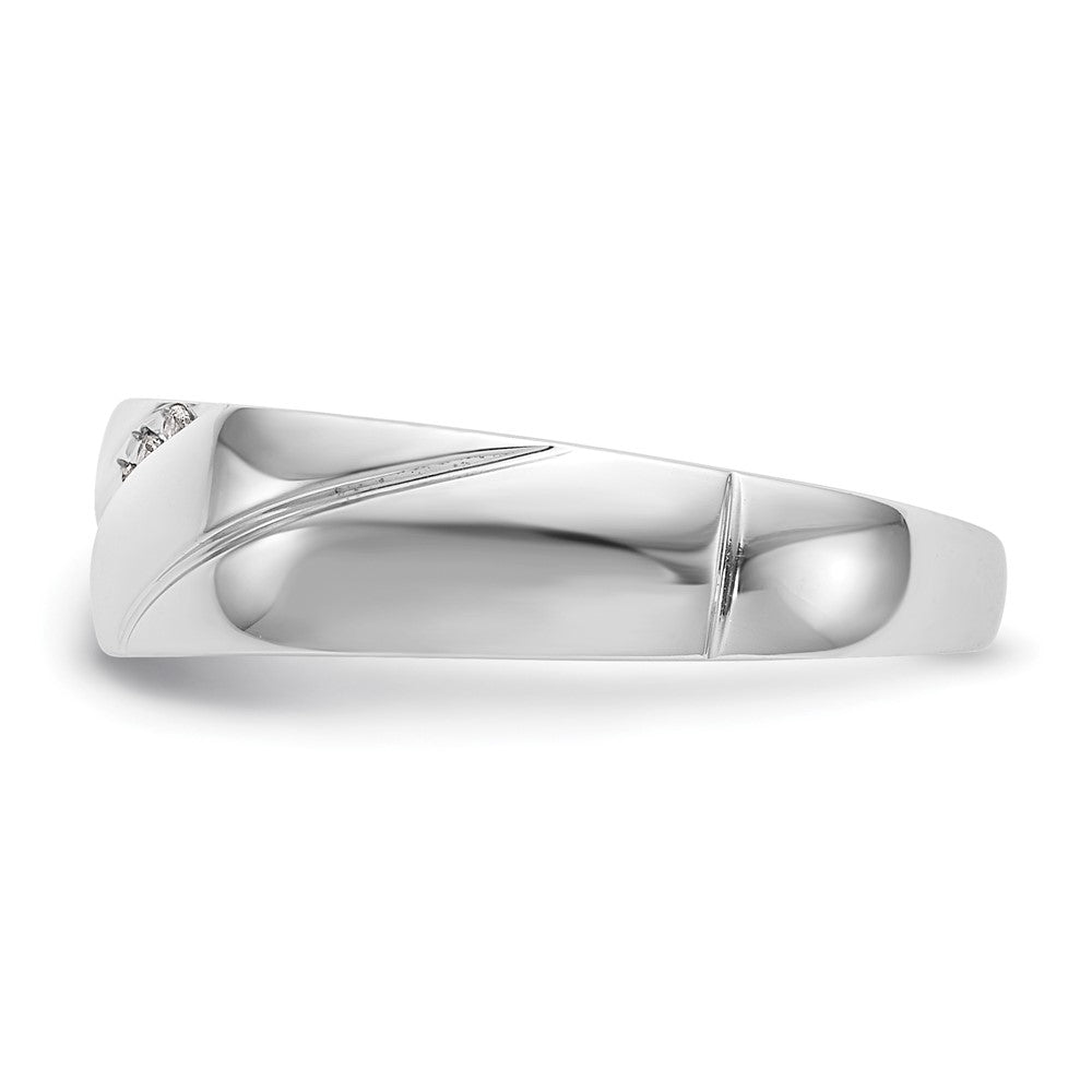14K Weißgold Trio Herren-Ehering mit im Labor gezüchteten Diamanten VS/SI+ G+