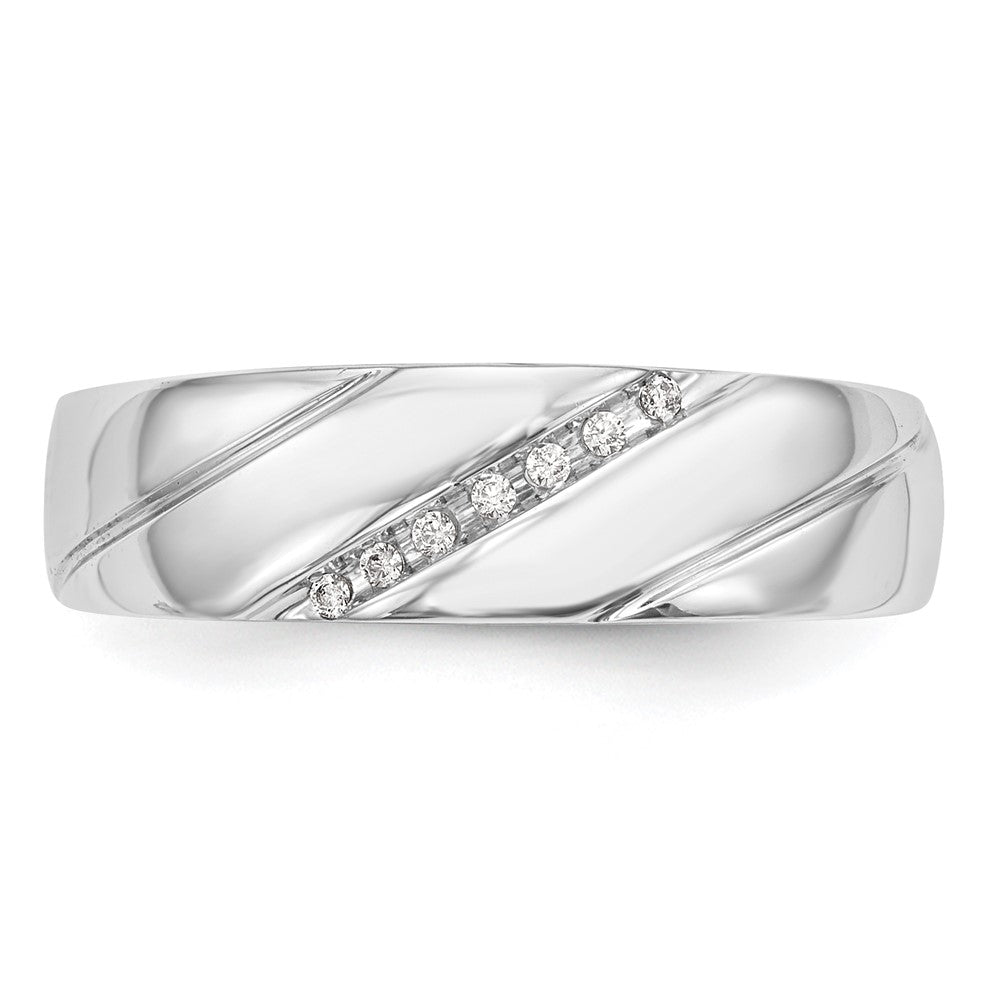 14K Weißgold Trio Herren-Ehering mit im Labor gezüchteten Diamanten VS/SI+ G+