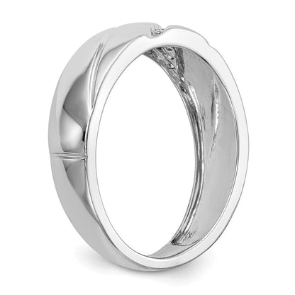 14K Weißgold Trio Herren-Ehering mit im Labor gezüchteten Diamanten VS/SI+ G+