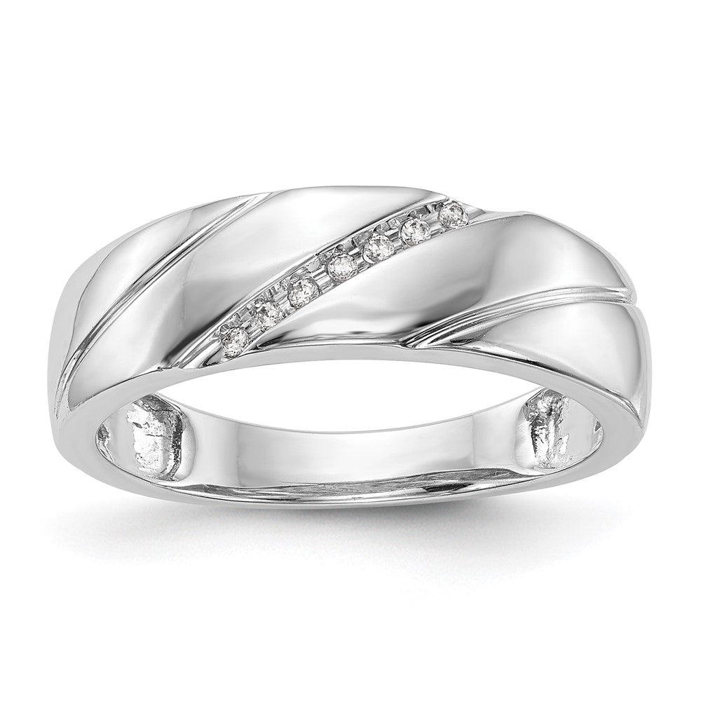14K Weißgold Trio Herren-Ehering mit im Labor gezüchteten Diamanten VS/SI+ G+