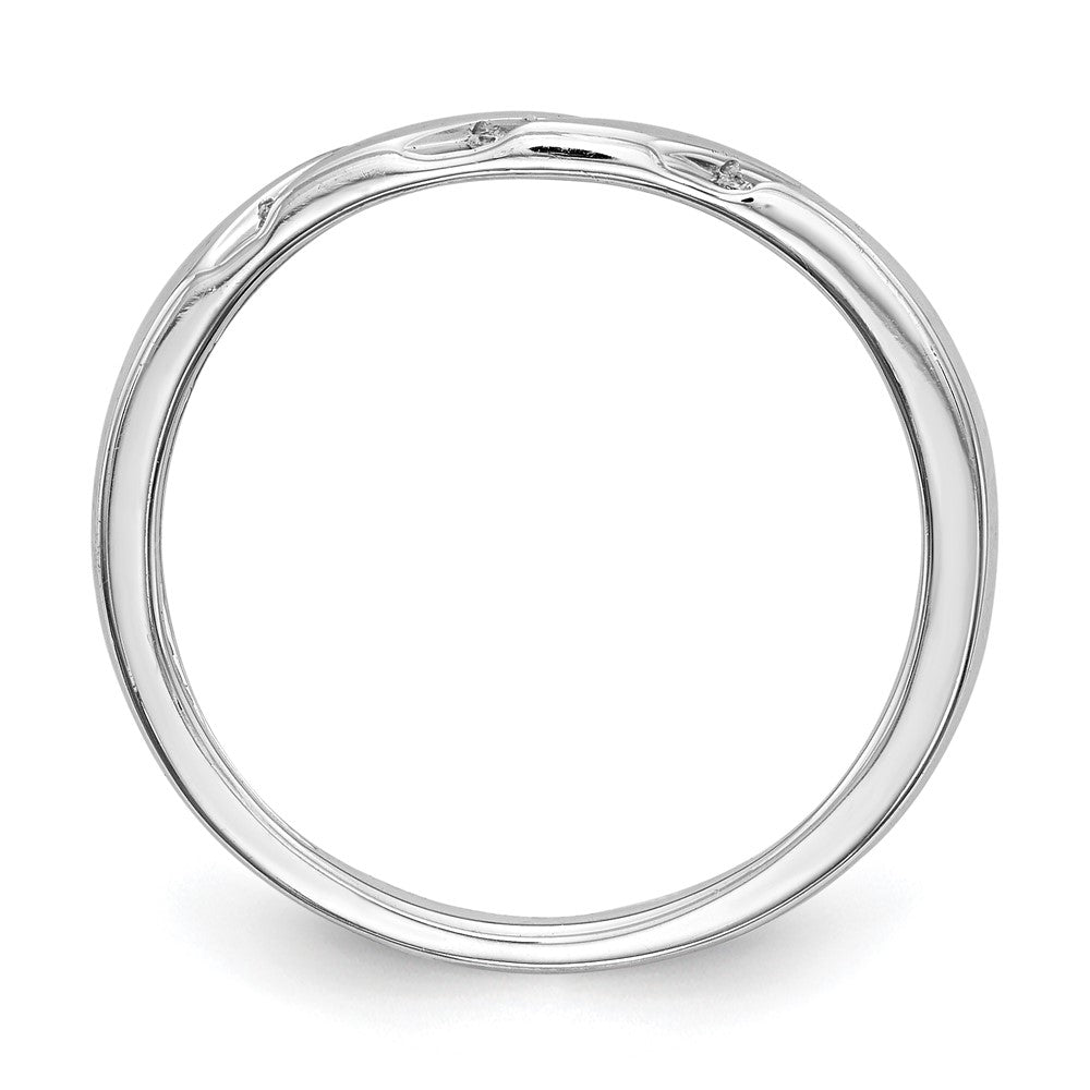 14K Weißgold Trio Damen-Ehering mit Labor-gezüchteten VS/SI+ G+ Diamanten