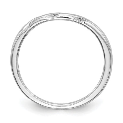 14K Weißgold Trio Damen-Ehering mit Labor-gezüchteten VS/SI+ G+ Diamanten