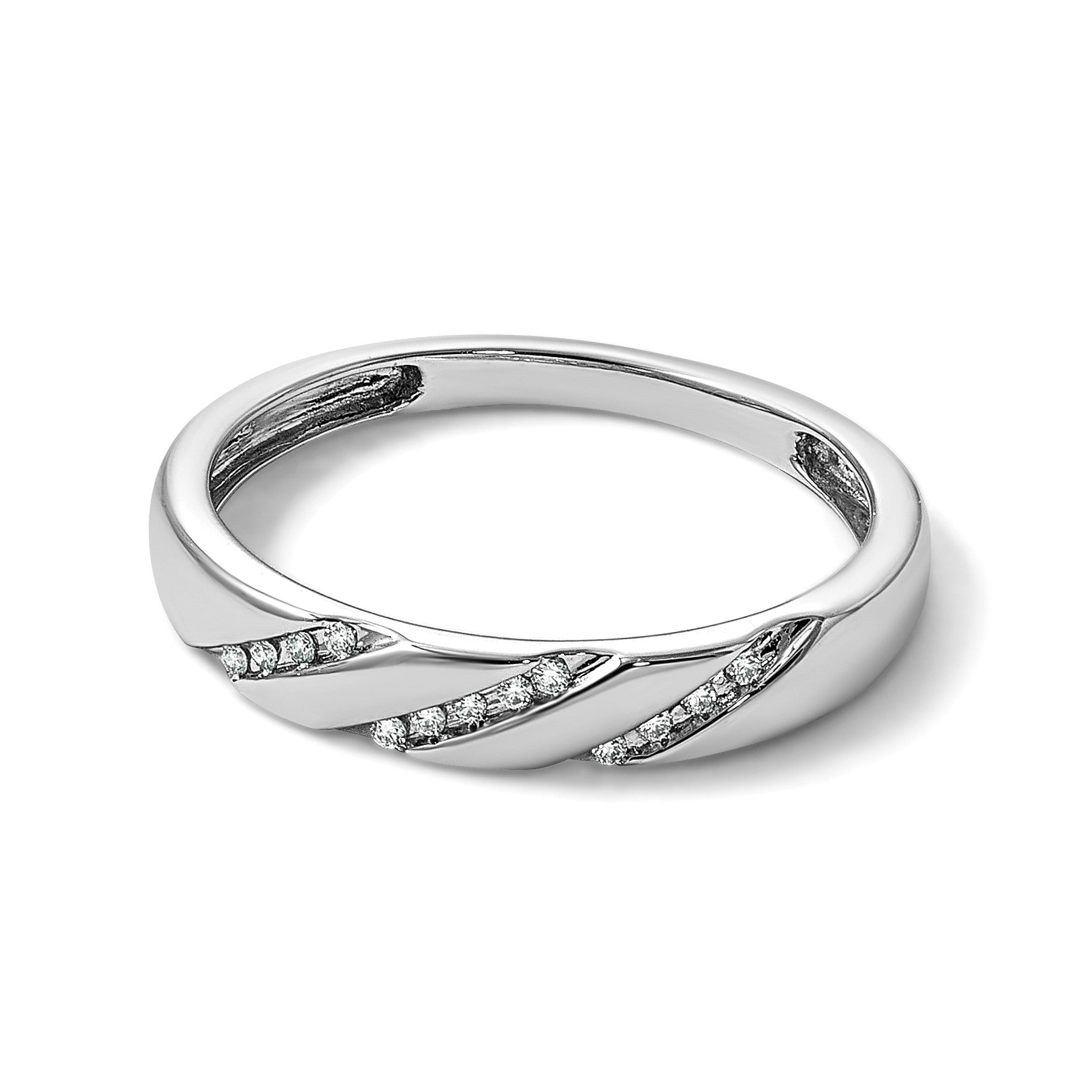 14K Weißgold Trio Damen-Ehering mit Labor-gezüchteten VS/SI+ G+ Diamanten