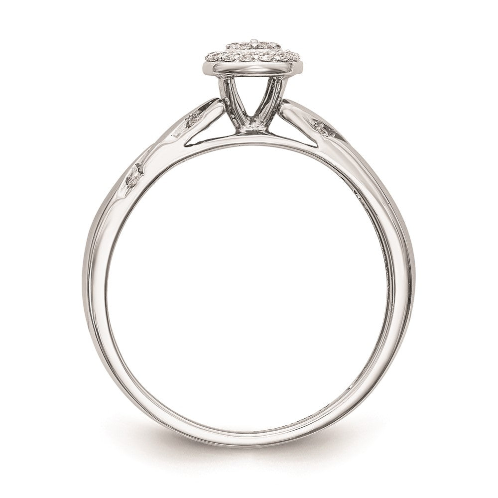 14K Weißgold Verlobungsring mit Diamant-Cluster im Trio-Design, komplett mit echten Diamanten