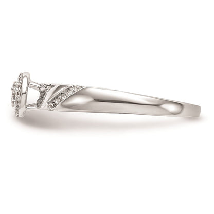 14K Weißgold Verlobungsring mit Diamant-Cluster im Trio-Design, komplett mit echten Diamanten