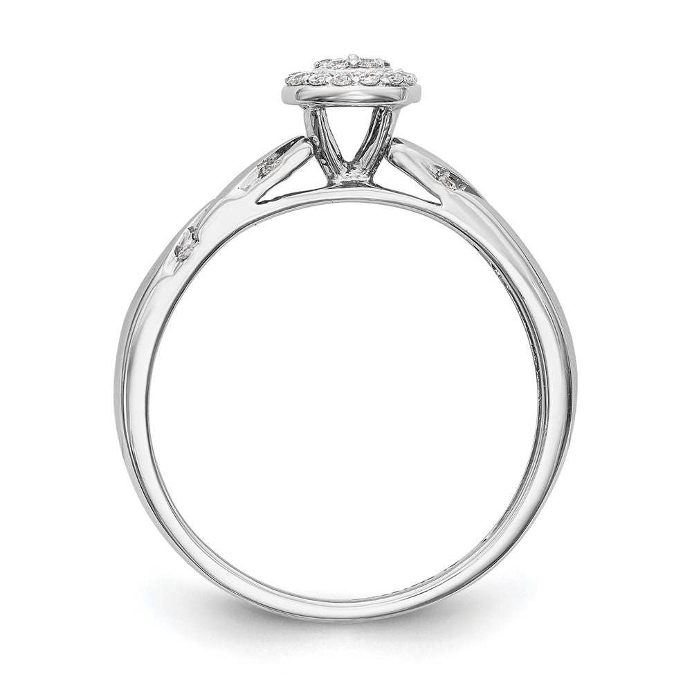14K Weißgold Verlobungsring mit komplettem Diamant-Trio-Cluster