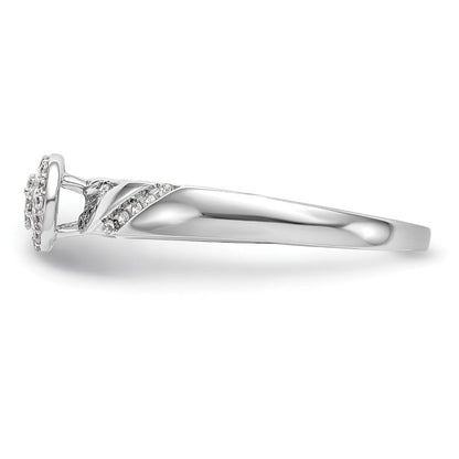14K Weißgold Verlobungsring mit komplettem Diamant-Trio-Cluster