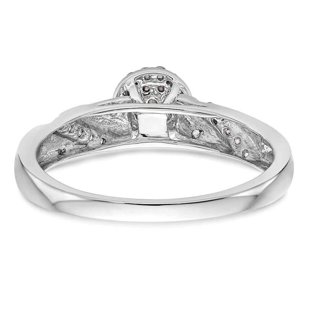 14K Weißgold Verlobungsring mit komplettem Diamant-Trio-Cluster
