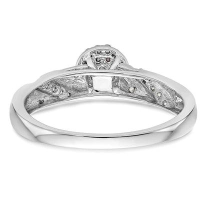 14K Weißgold Verlobungsring mit komplettem Diamant-Trio-Cluster