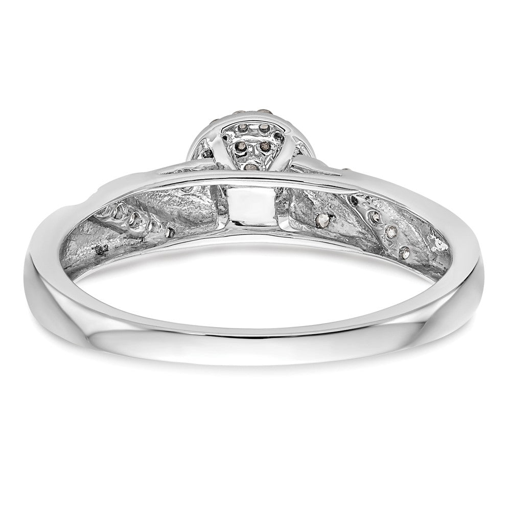14K Weißgold Verlobungsring mit Cluster aus laborgezüchteten Diamanten, VS/SI+ G+, Trio-Fassung
