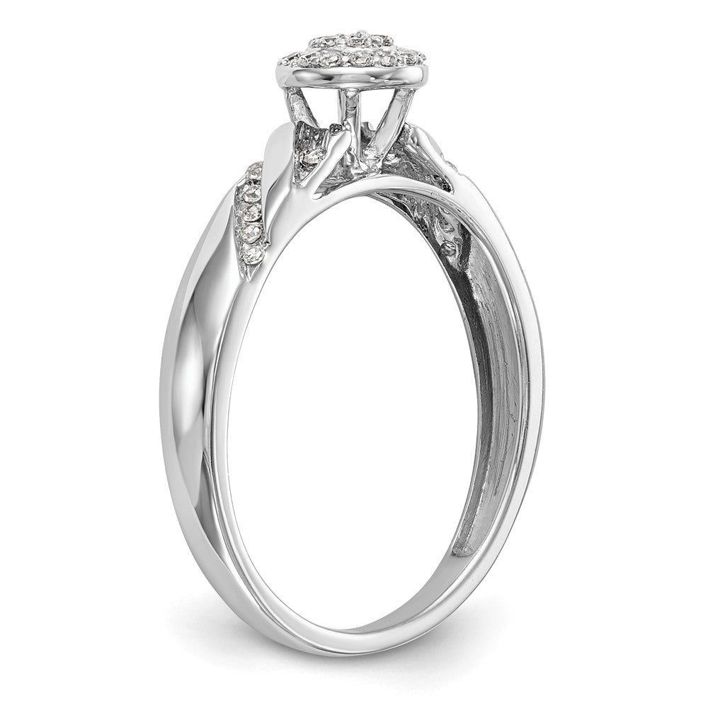 14K Weißgold Verlobungsring mit Cluster aus laborgezüchteten Diamanten, VS/SI+ G+, Trio-Fassung