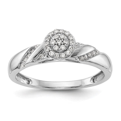 14K Weißgold Verlobungsring mit Cluster aus laborgezüchteten Diamanten, VS/SI+ G+, Trio-Fassung
