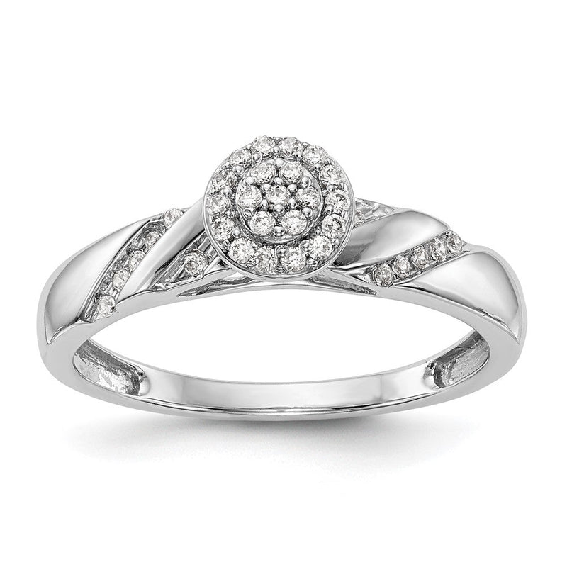 14K Weißgold Verlobungsring mit Cluster aus laborgezüchteten Diamanten, VS/SI+ G+, Trio-Fassung