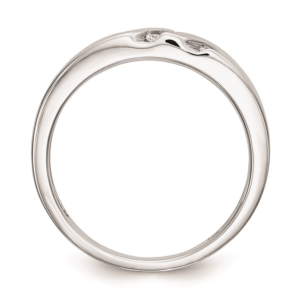 14K Weißgold Herren-Trauring-Set mit natürlichen Diamanten, dreiteilig