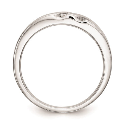 14K Weißgold Herren-Trauring-Set mit natürlichen Diamanten, dreiteilig