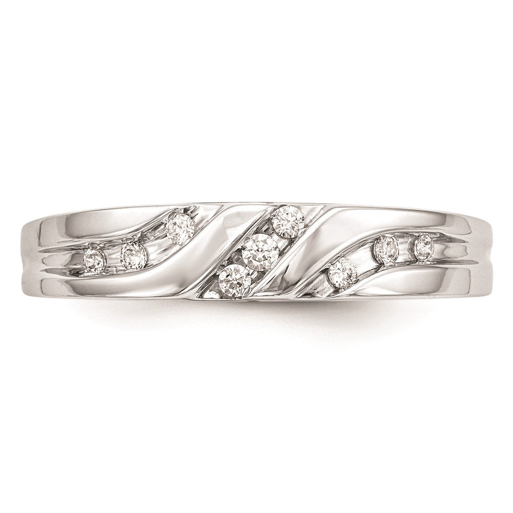 14K Weißgold Herren-Trauring-Set mit natürlichen Diamanten, dreiteilig