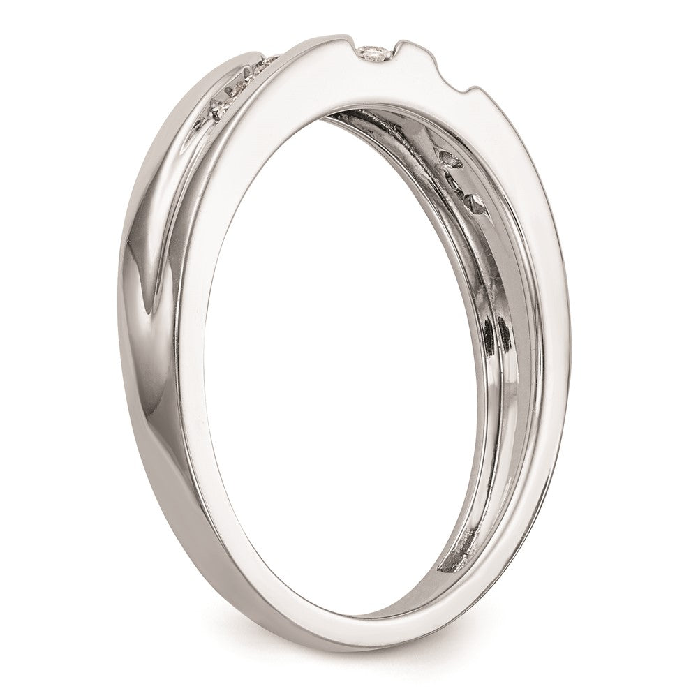 14K Weißgold Herren-Trauring-Set mit natürlichen Diamanten, dreiteilig