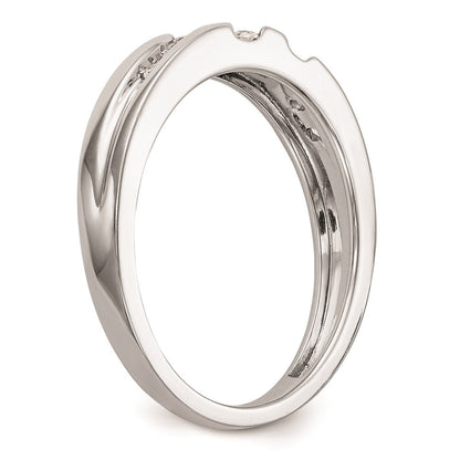 14K Weißgold Herren-Trauring-Set mit natürlichen Diamanten, dreiteilig