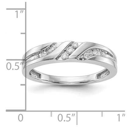 14K Weißgold Herren-Trauring-Set mit natürlichen Diamanten, dreiteilig