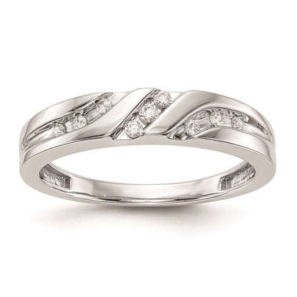 14K Weißgold Herren-Trauring-Set mit natürlichen Diamanten, dreiteilig