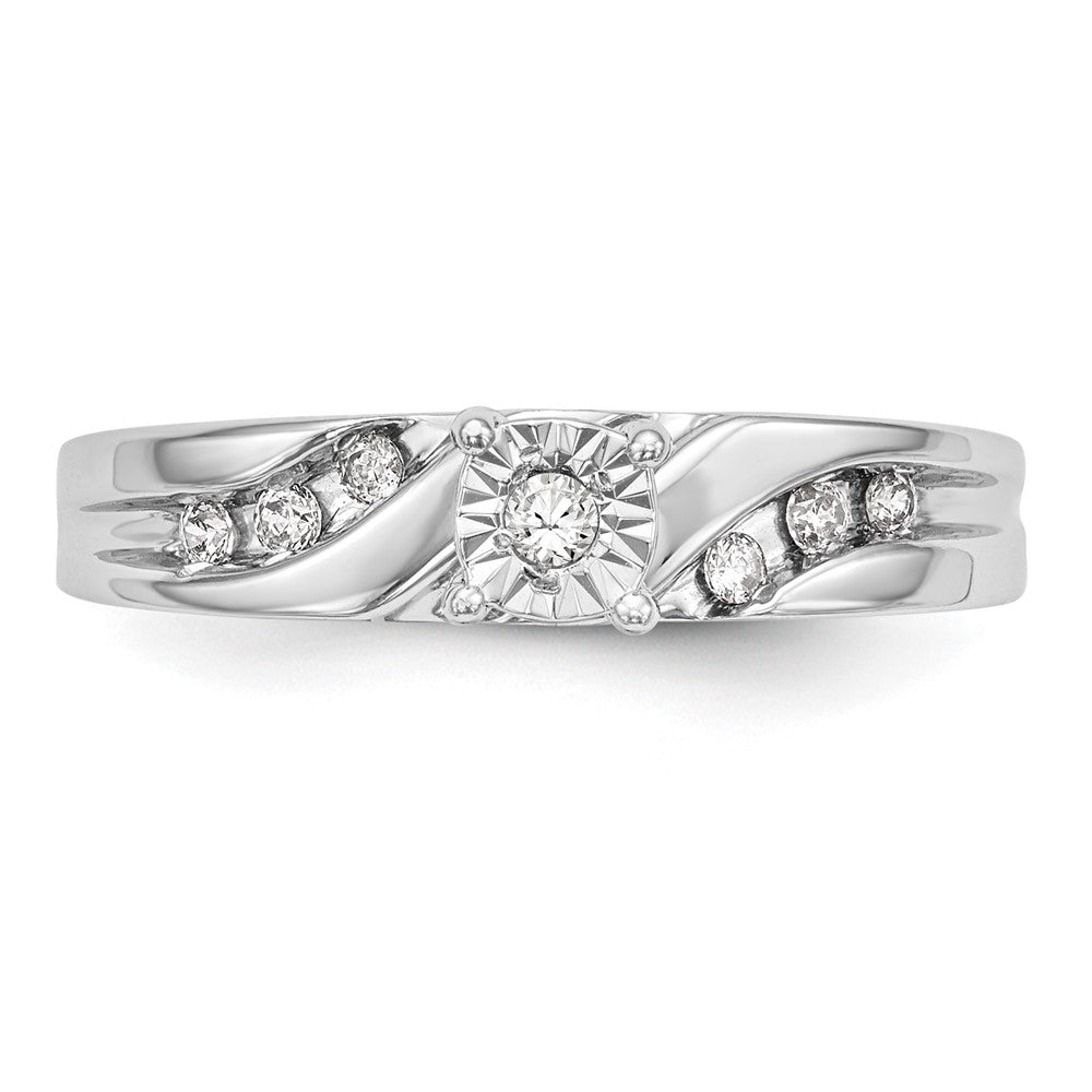 Verlobungsring-Trio aus 14K Weißgold mit Diamanten, komplett besetzt