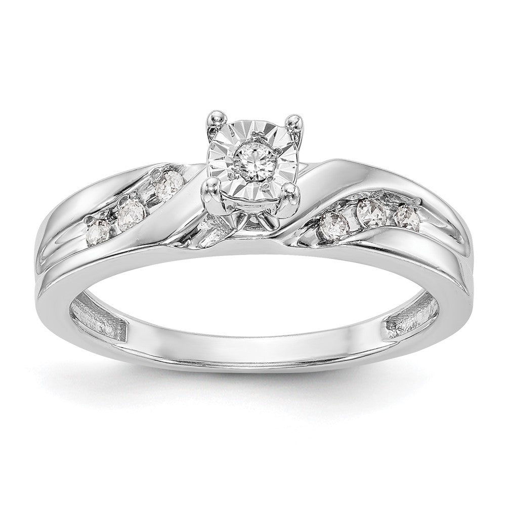 Verlobungsring-Trio aus 14K Weißgold mit Diamanten, komplett besetzt
