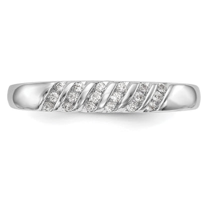 14K Weißgold Herren-Trio-Ehering mit natürlichen Diamanten, komplett besetzt