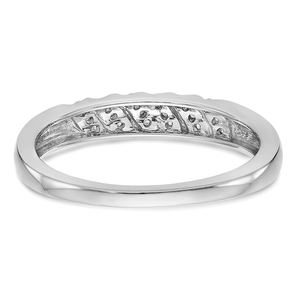 14K Weißgold Herren-Trio-Ehering mit natürlichen Diamanten, komplett besetzt