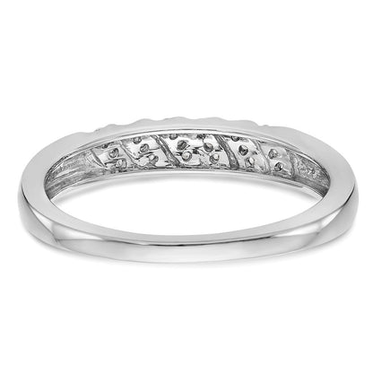 14K Weißgold Herren-Trio-Ehering mit natürlichen Diamanten, komplett besetzt