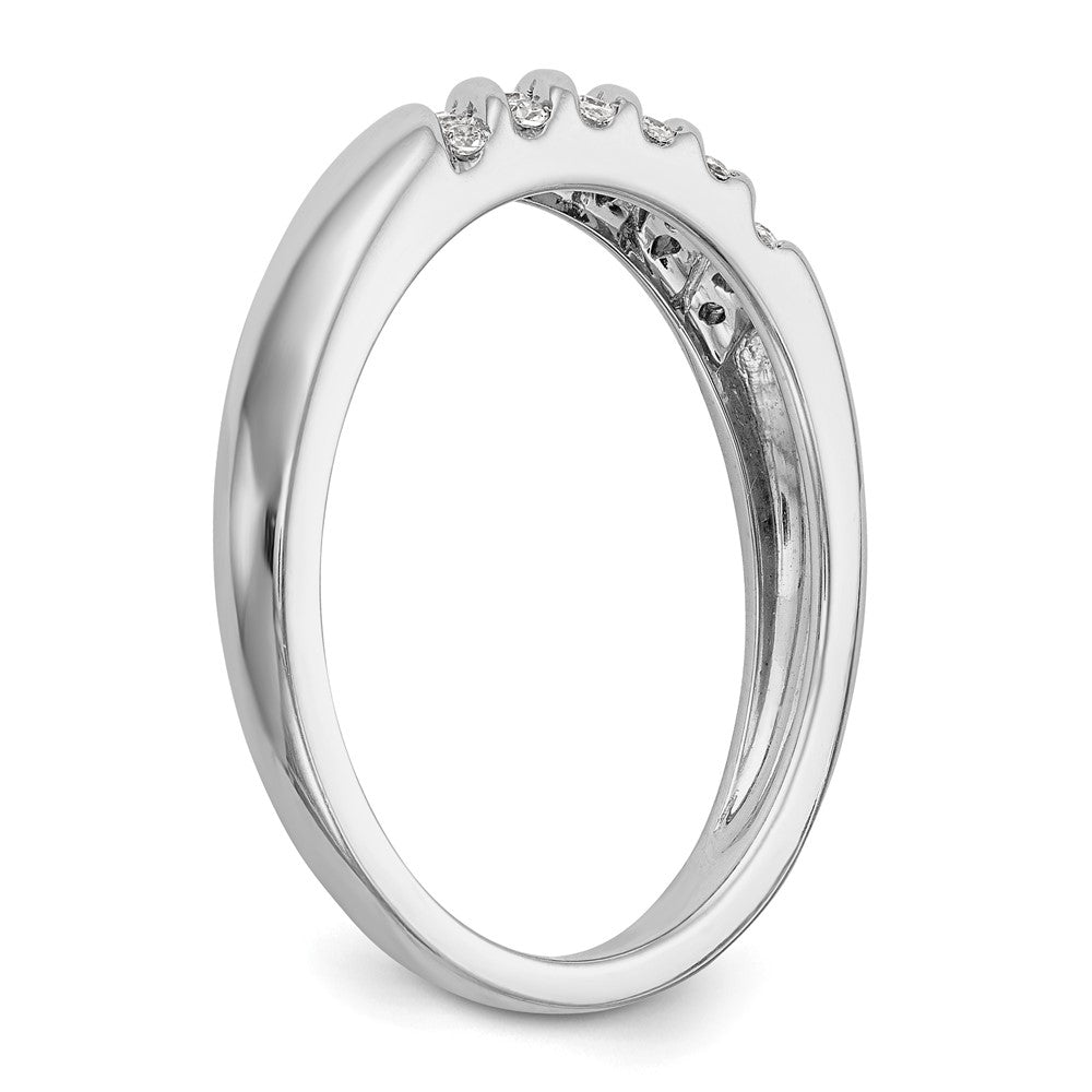14K Weißgold Herren-Trio-Ehering mit natürlichen Diamanten, komplett besetzt