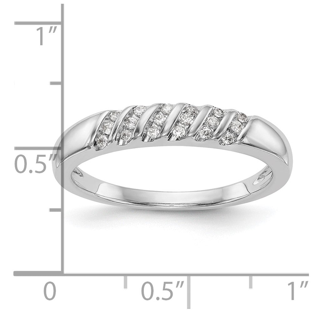 14K Weißgold Herren-Trio-Ehering mit natürlichen Diamanten, komplett besetzt