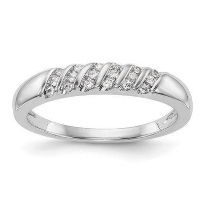 14K Weißgold Herren-Trio-Ehering mit natürlichen Diamanten, komplett besetzt
