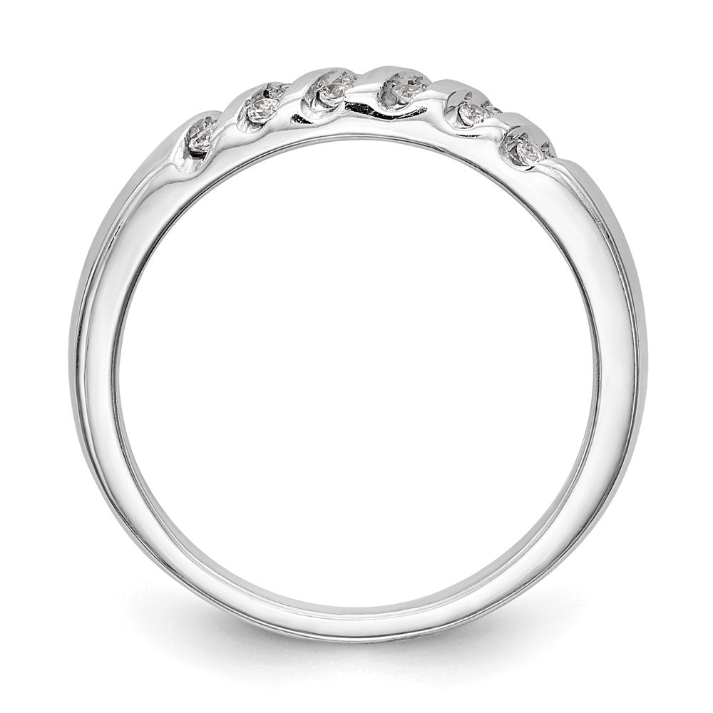 14K Weißgold Diamant-Trauring-Set für Damen mit natürlichen Diamanten, 0,144 ct Gesamtgewicht