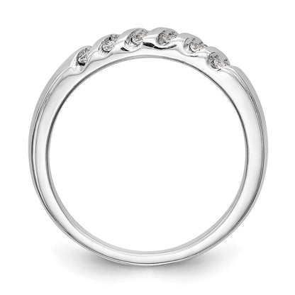 14K Weißgold Diamant-Trauring-Set für Damen mit natürlichen Diamanten, 0,144 ct Gesamtgewicht