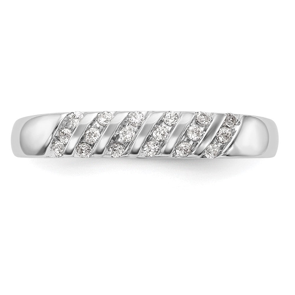 14K Weißgold Diamant-Trauring-Set für Damen mit natürlichen Diamanten, 0,144 ct Gesamtgewicht
