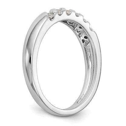 14K Weißgold Diamant-Trauring-Set für Damen mit natürlichen Diamanten, 0,144 ct Gesamtgewicht