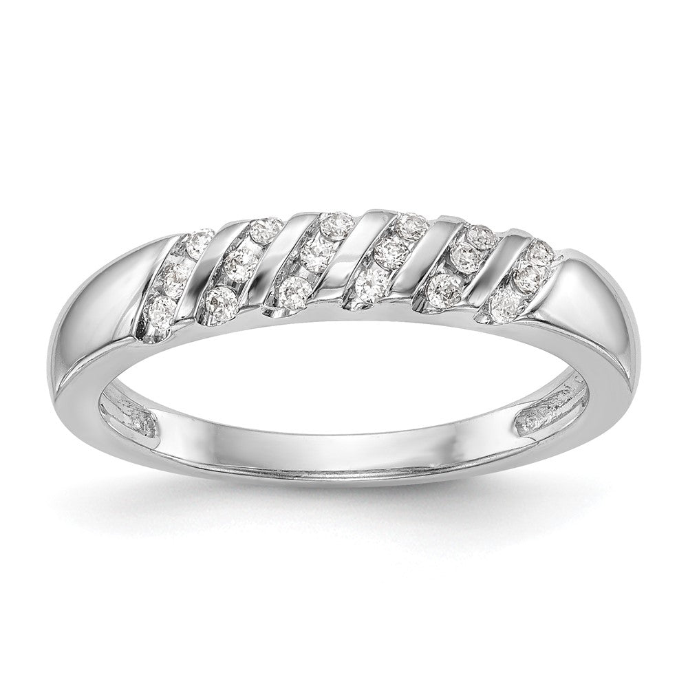 14K Weißgold Komplettes Echtdiamant-Trio Damen-Ehering