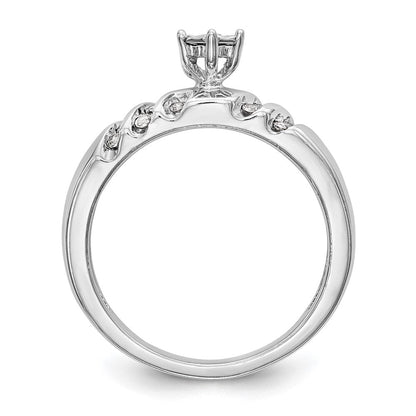 14K Weißgold Trio-Verlobungsring mit echten Diamanten, komplett
