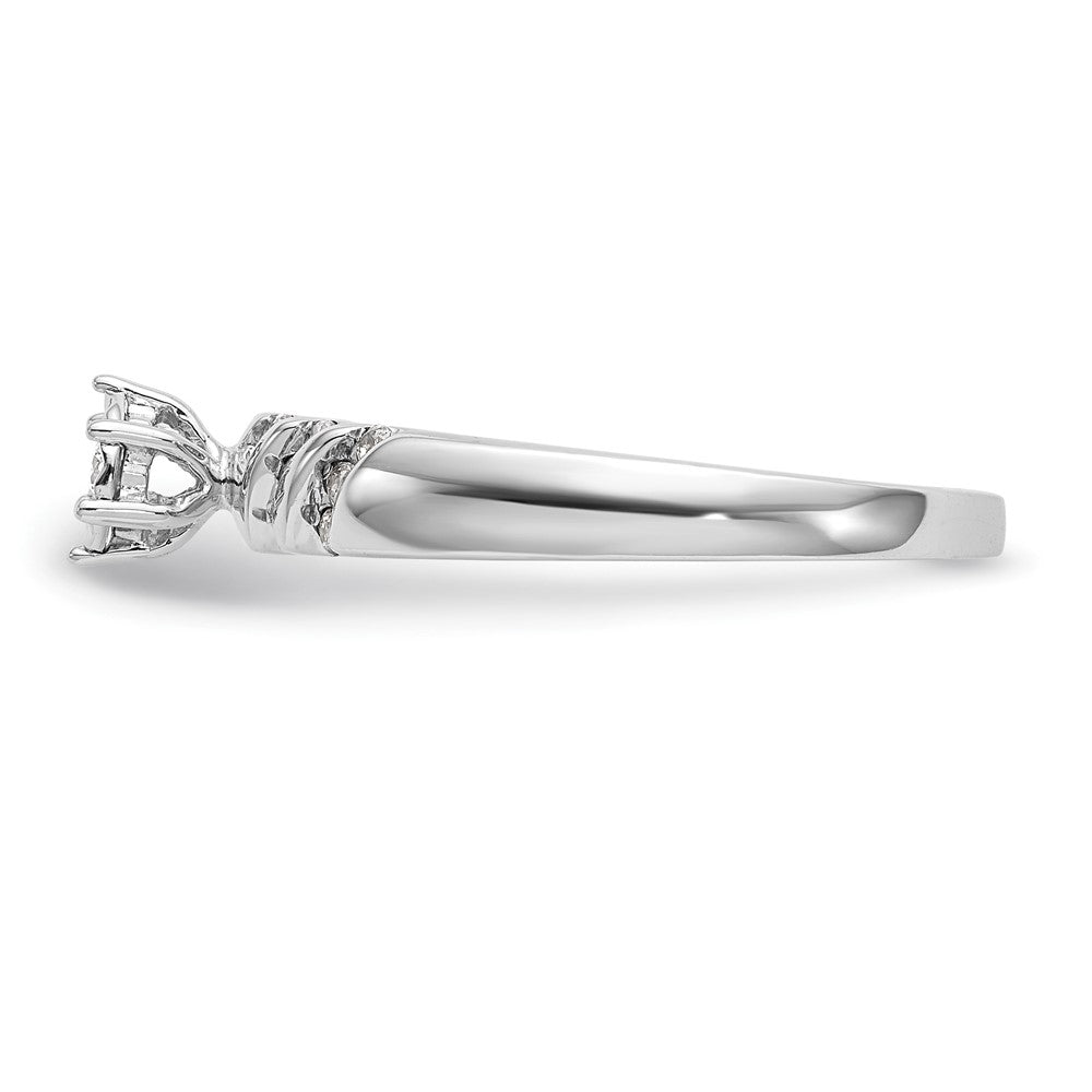 14K Weißgold Trio-Verlobungsring mit echten Diamanten, komplett