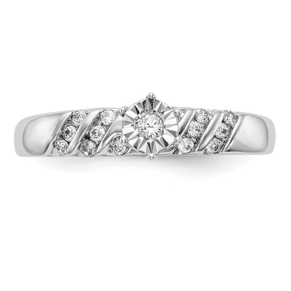 14K Weißgold Trio-Verlobungsring mit echten Diamanten, komplett